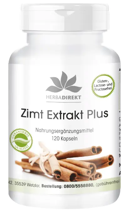 Cinnamon extract capsules with chromium and zinc 